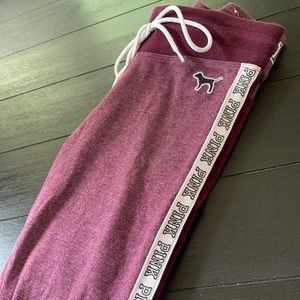 PINK Victoria Secret burgundy leggings/joggers